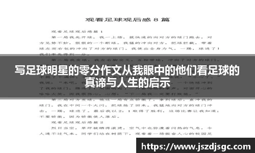 写足球明星的零分作文从我眼中的他们看足球的真谛与人生的启示